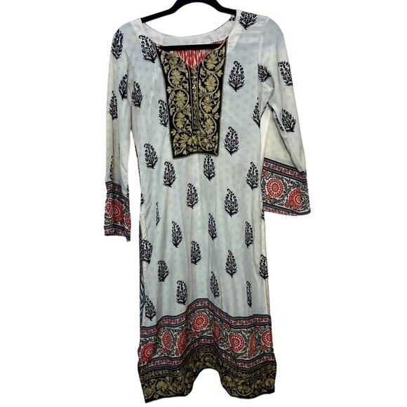 Women's Multi Pattern Indian Kurta Shirt Dress - Picture 1 of 2